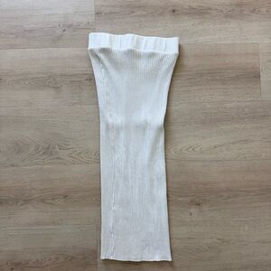 Zara White Ribbed Knit Skirt